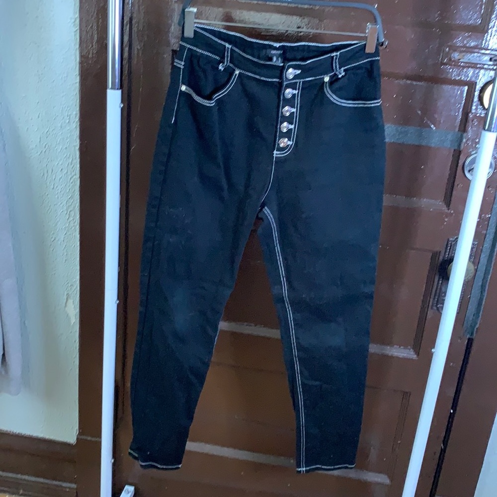 Women’s High Rise Skinny White Stitching Jeans